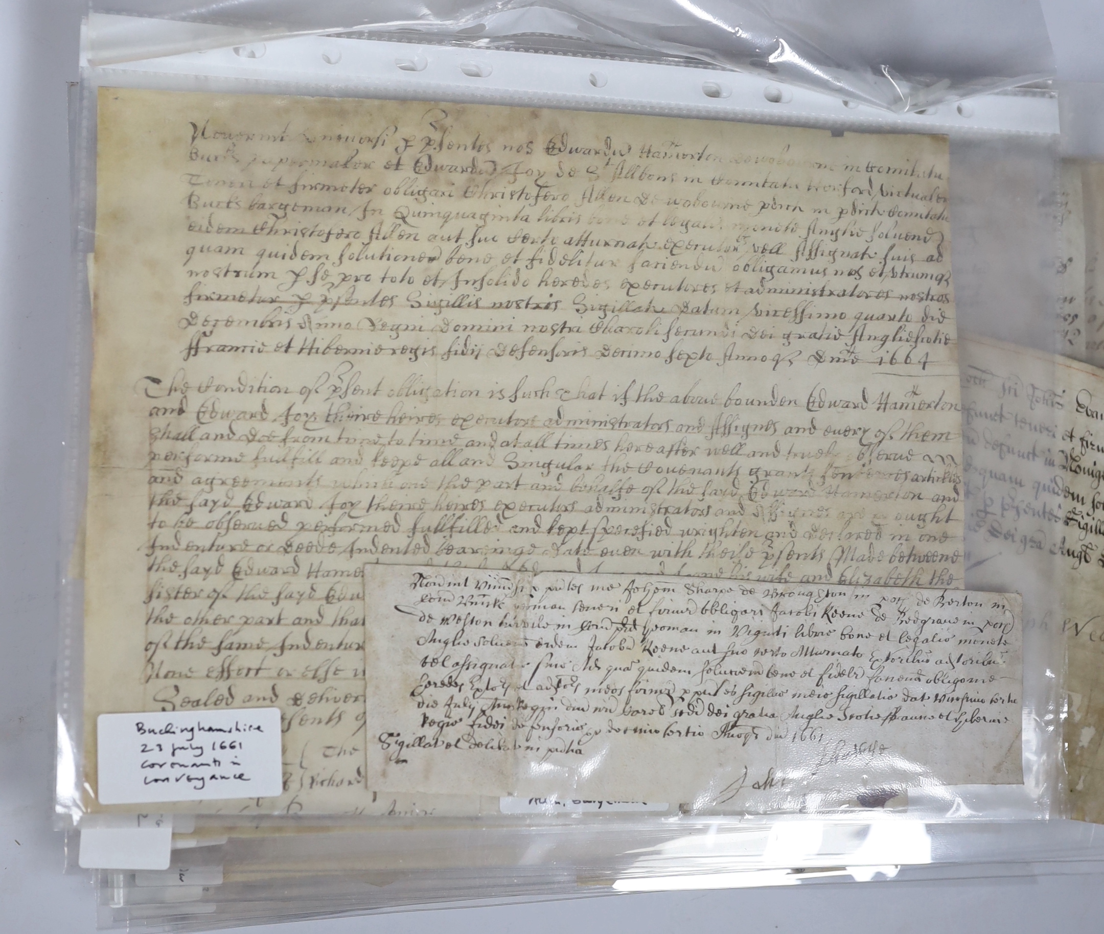 Collection of 97 bonds, 1652-1814